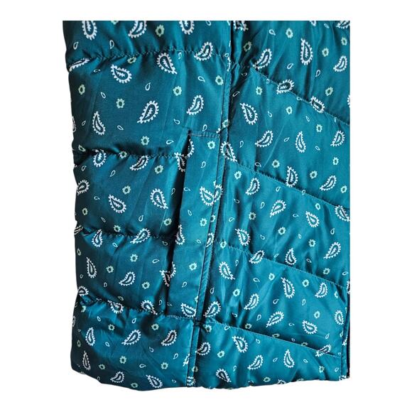 LANDS END Women's Petite 18 18P Down Puffer Vest Green White Gorpcore Bust 44" - Picture 5 of 8